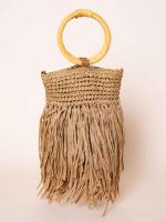 Bolsa de Palha com Franjas Marina