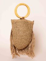 Bolsa de Palha com Franjas Marina