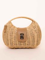 Bolsa de Palha Trançada Clara