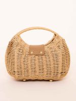 Bolsa de Palha Trançada Clara