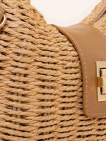 Bolsa de Palha Trançada Clara