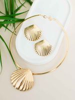Conjunto de Colar e Brinco Conchas Bruna