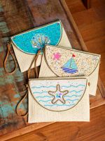 Clutch de Palha com Aplique de Miçangas Maya