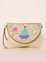 Clutch de Palha com Aplique de Miçangas Maya