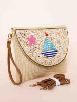 Clutch de Palha com Aplique de Miçangas Maya