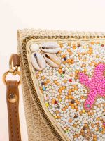 Clutch de Palha com Aplique de Miçangas Maya
