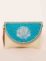 Clutch de Palha com Aplique de Miçangas Maya