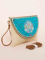 Clutch de Palha com Aplique de Miçangas Maya