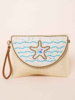Clutch de Palha com Aplique de Miçangas Maya