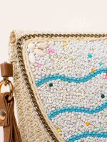 Clutch de Palha com Aplique de Miçangas Maya