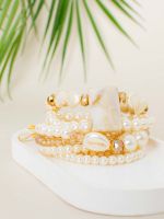 Mix de Pulseiras de Miçangas e Conchas Camila