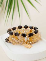 Mix de Pulseiras de Miçangas Marrom Fernanda