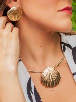 Conjunto de Colar e Brinco Conchas Bruna