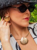 Conjunto de Colar e Brinco Conchas Bruna
