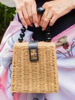 Bolsa de Palha com Alça de Miçangas Marina