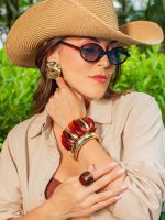 Bracelete em Resina Marmorizada Iris