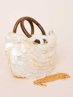 Bolsa com Apliques de Madrepérola Chloe