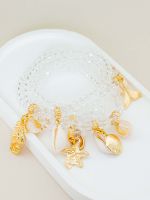 Mix de Pulseiras Elástica com Miçangas e Conchas Isabel