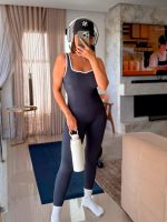 Macacão Canelado em Poliamida com Scrunch Butt Fernanda