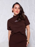 T-Shirt 100% Algodão com Gola Alta Poliana