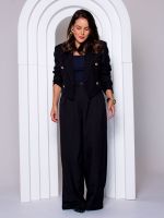 Calça  Alfaiataria Pantalona com Pregas Frontais Emanuelle