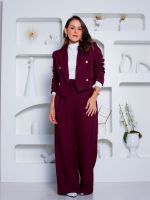 Calça  Alfaiataria Pantalona com Pregas Frontais Emanuelle