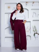 Calça  Alfaiataria Pantalona com Pregas Frontais Emanuelle