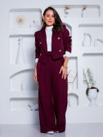 Calça  Alfaiataria Pantalona com Pregas Frontais Emanuelle