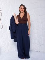 Calça  Alfaiataria Pantalona com Pregas Frontais Emanuelle