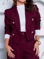 Blazer Cropped Alfaiataria Estruturado Emanuelle 