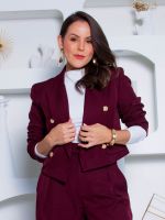 Blazer Cropped Alfaiataria Estruturado Emanuelle 