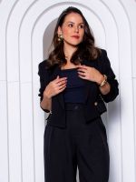 Blazer Cropped Alfaiataria Estruturado Emanuelle 