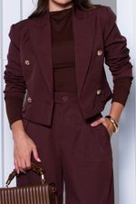 Blazer Cropped Alfaiataria Estruturado Emanuelle 