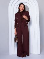 Blazer Cropped Alfaiataria Estruturado Emanuelle 