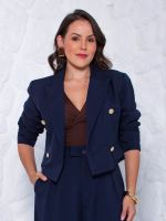 Blazer Cropped Alfaiataria Estruturado Emanuelle 
