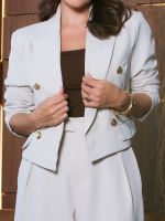 Blazer Cropped Alfaiataria Estruturado Emanuelle 