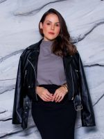Jaqueta Eco Biker com Cinto Bianca