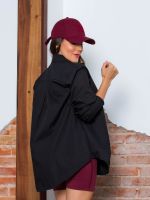 Camisa Oversized em Tricoline com Bolso Frontal Millany