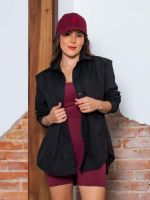 Camisa Oversized em Tricoline com Bolso Frontal Millany