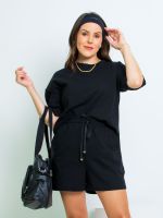 Conjunto Blusa Manga Curta e Shorts  100% Algodão  Samara