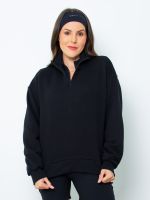 Blusa Moletinho Gola Alta com Meio Zíper Samara