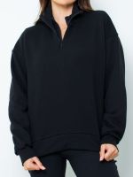 Blusa Moletinho Gola Alta com Meio Zíper Samara