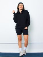 Blusa Moletinho Gola Alta com Meio Zíper Samara