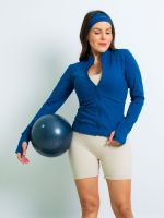 Jaqueta Slim em Poliamida com Thumb Hole e Recortes Millany