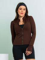 Jaqueta Slim em Poliamida com Thumb Hole e Recortes Millany