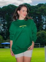 Blusa Moletom Oversized Brasil Luísa