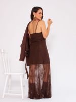 Vestido Feminino Longo de Renda Alças Finas Priscila