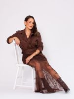 Vestido Feminino Longo de Renda Alças Finas Priscila