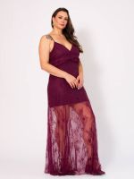 Vestido Feminino Longo de Renda Alças Finas Priscila