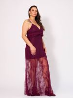 Vestido Feminino Longo de Renda Alças Finas Priscila